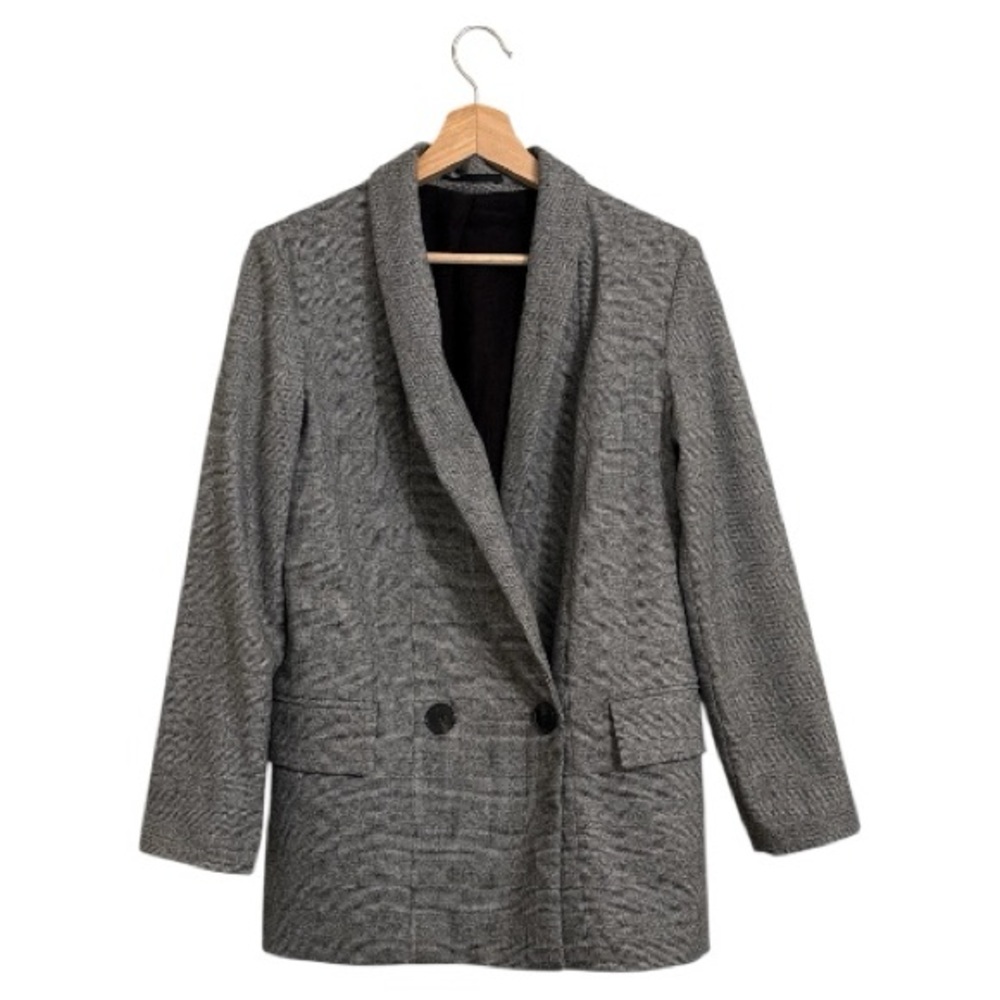 All Saints Harriet checker  Double Breasted relaxed oversized Blazer Size 00 - Picture 3 of 15
